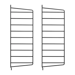 Panneau mural String, Noir, 50x20 cm, lot de 2