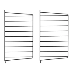 Panneau mural String, Noir, 50x30 cm, lot de 2