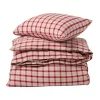 Parure de lit Red-beige Checked flanelle coton 2 pièces, 50x60 cm, 150x210 cm