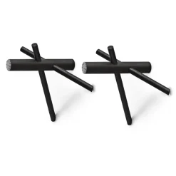 Patère en bois Normann Sticks, noir lot de 2