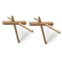 Patère en bois Normann Sticks, neutre lot de 2