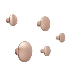 Patère The Dots métal lot de 5, Rose