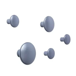 Patère The Dots métal lot de 5, Pale blue