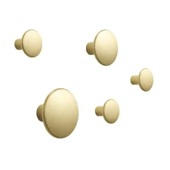 Patère The Dots métal lot de 5, laiton
