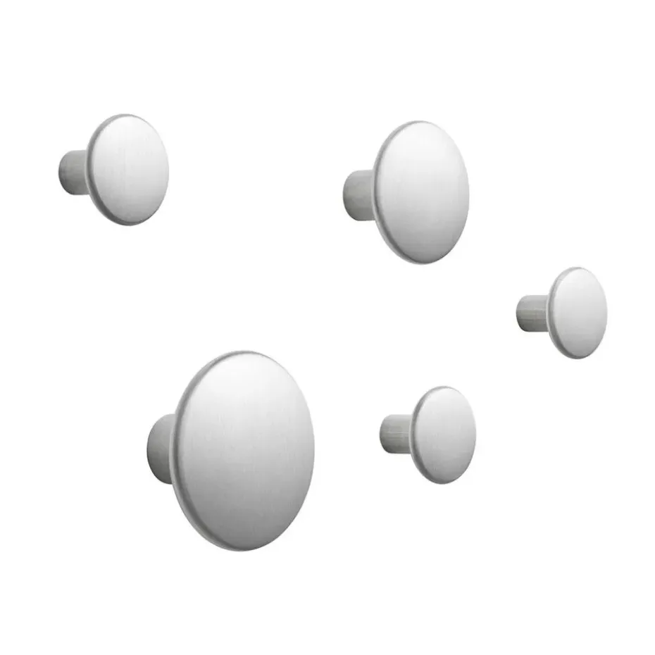 Patère The Dots métal lot de 5, aluminium