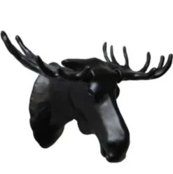 Patère tête de cerf, noir