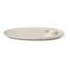 Petite assiette Flow 14x23,5 cm, Off-white speckle