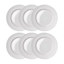 Petite assiette Lines Ø21 cm Lot de 6, Blanc