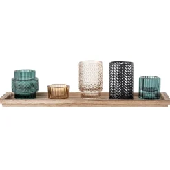 Photophore avec plateau en bois Bloomingville 6 Pièces, Multi