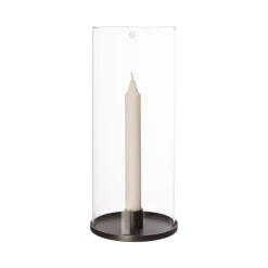 Photophore pour bougies chandelier 28 cm, Aluminium noir