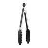 Pince de cuisine Kiah protection silicone noire, Acier inoxydable