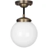 Plafonnier Alley IP44, Laiton antique-blanc