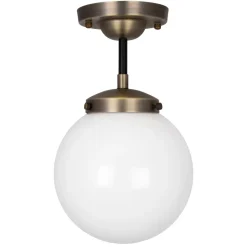 Plafonnier Alley IP44, Laiton antique-blanc