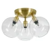 Plafonnier Gloria Ø33 cm, Laiton-transparent