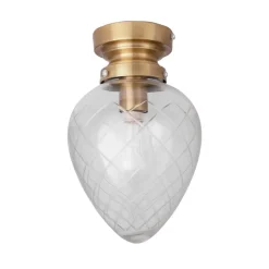 Plafonnier Juni IP44, Transparent poncé