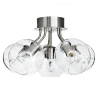 Plafonnier Tage, argenté-verre transparent