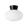 Plafonnier Verre opale Bullo Ø27 cm, Noir mat