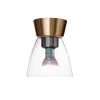 Plafonnier verre transparent Bizzo Ø16,5 cm, Laiton