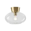 Plafonnier verre transparent Bullo Ø27 cm, Laiton