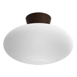 Plafonnier XL Bullo verre opale Ø38 cm, Oxyde