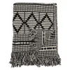 Plaid coton recyclé Bloomingville 130x160 cm, Noir