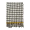 Plaid Dogtooth en laine 130x200 cm, Grey-yellow