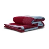Plaid Embrace 130x200 cm, Bleu clair-bordeaux