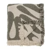 Plaid en coton Alk 130x160 cm, Beige-vert