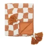 Plaid en coton Chola 150x130 cm, Marron