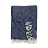 Plaid en laine Chevron, Bleu foncé