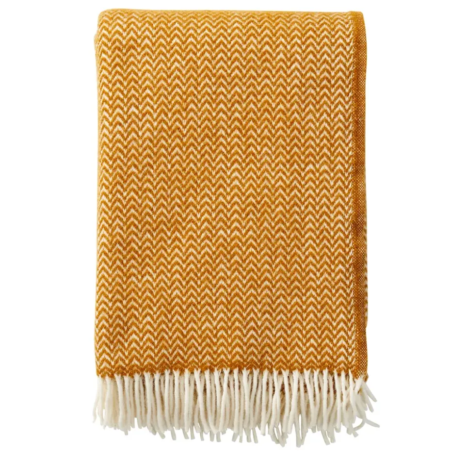 Plaid en laine Chevron, Caramel