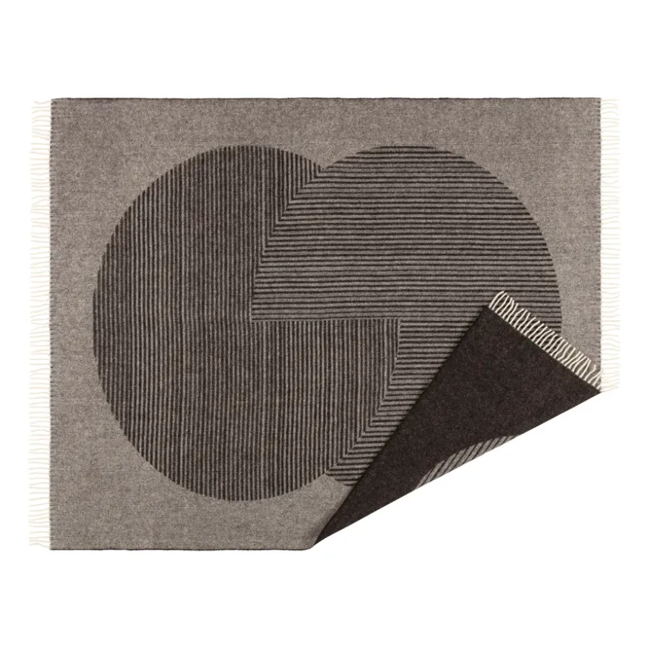 Plaid en laine Circles 130x185 cm, Marron