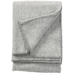 Plaid en laine Domino, gris clair