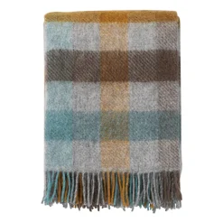 Plaid en laine Gotland 130x200cm, Multi-turquoise