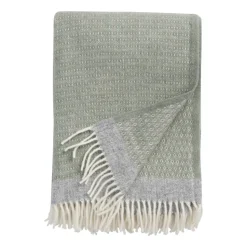 Plaid en laine Harald 130x200 cm, Vert-gris