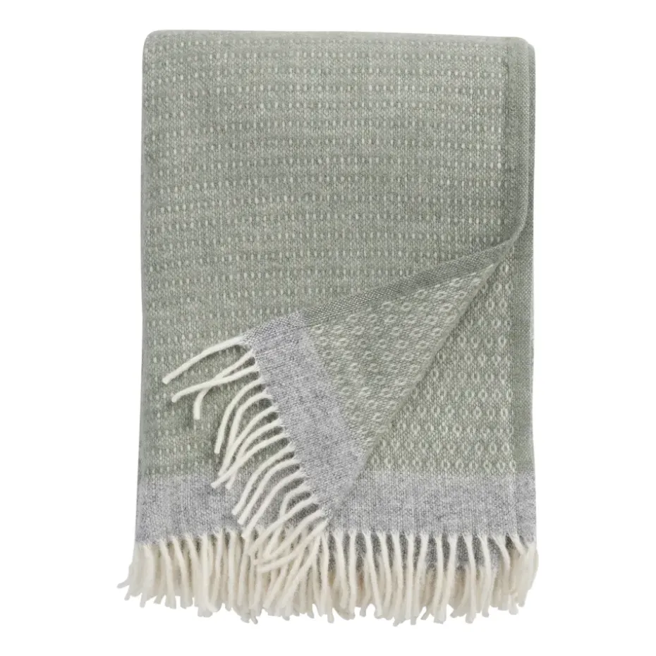 Plaid en laine Harald 130x200 cm, Vert-gris