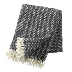 Plaid en laine Knut, gris foncé
