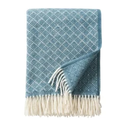 Plaid en laine Pampas 130x200 cm, Bleu