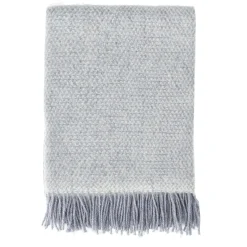 Plaid en laine Sandstone 130x180 cm, Mélange bleu-gris