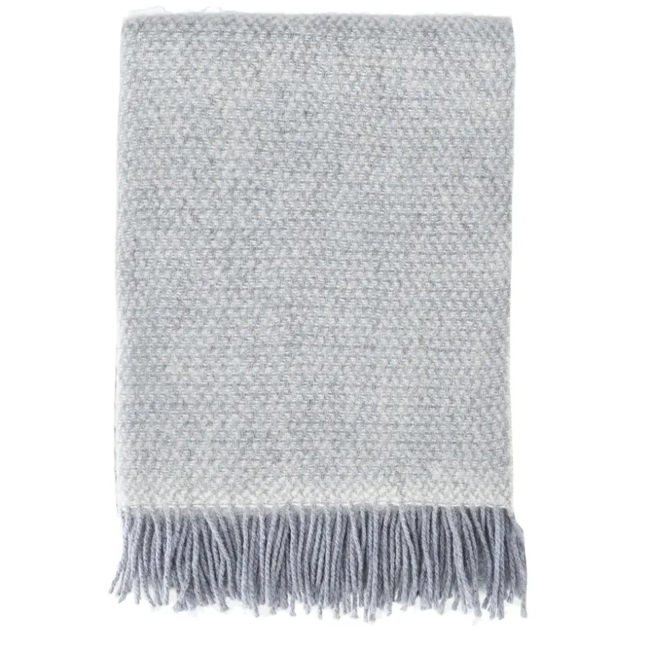 Plaid en laine Sandstone 130x180 cm, Mélange bleu-gris