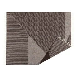 Plaid en laine Stripes 130x185 cm, Marron