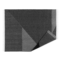 Plaid en laine Stripes 130x185 cm, Noir