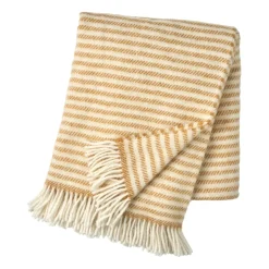 Plaid en laine Tidal 130x180 cm, Mustard