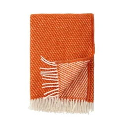 Plaid en laine Velvet, rouille
