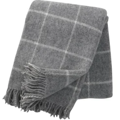 Plaid en laine Vinga, gris clair