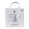 Plaid Pom Pom en mousseline 40x40 cm, lot de 3, Pearl & Giraffe gray