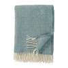 Plaid Sorbet en laine 130x200 cm, Silky blue