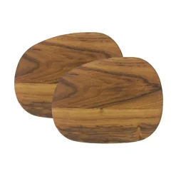Plat à beurre Raw 14x19cm Lot de 2 teak, Marron
