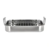 Plat à four avec grille Somme 32x26,5x5,5 cm, Acier inoxydable