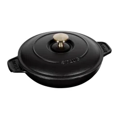 Plat à gratin Staub fonte avec couvercle rond Ø20 cm, Noir